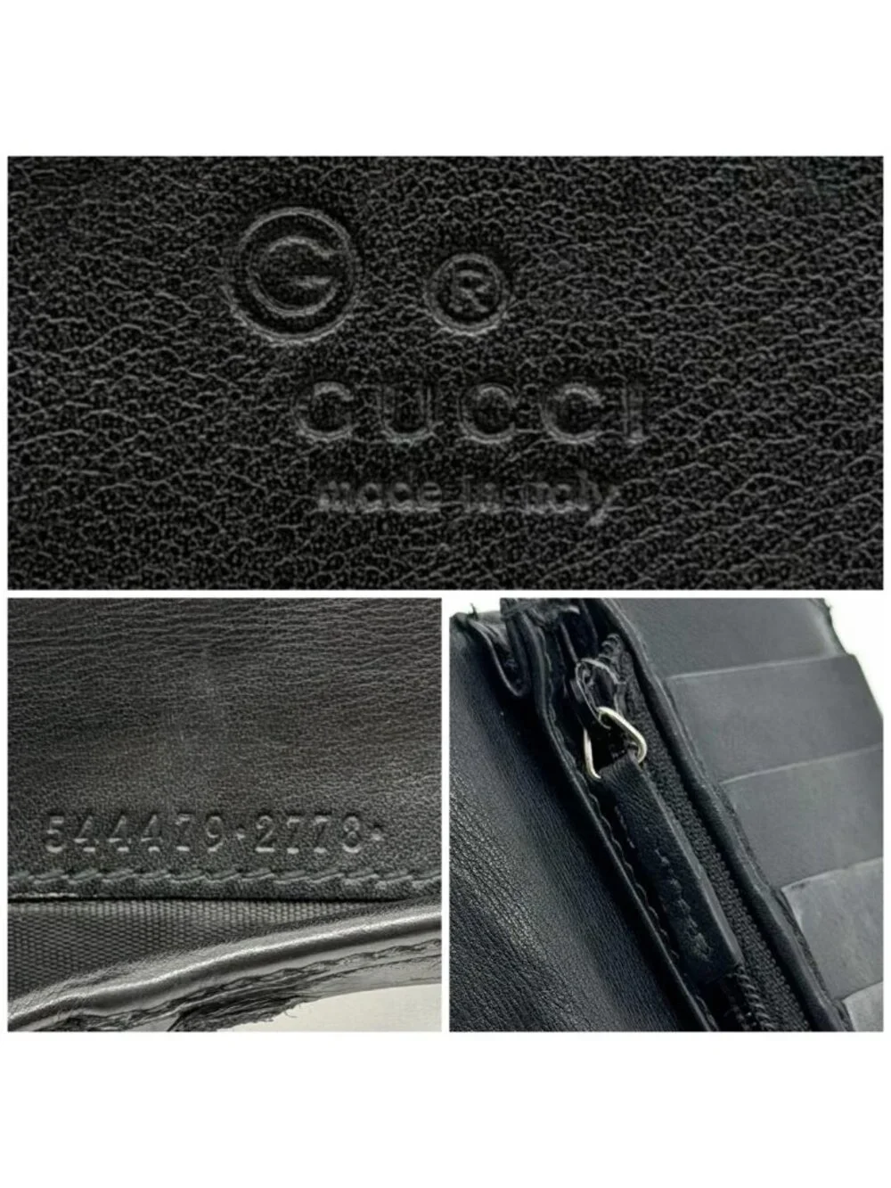 Gucci Micro Guccissima GG Bifold Wallet Black Leather